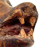 SOLD Old Carved Burl Folk Art Wolf (?) Head with Bared Teeth