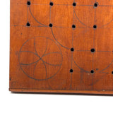 Antique Folk Art Fox and Geese Game Board with (Complete Set of) Hand-carved Pegs and Verse on Reverse