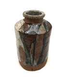 Satisfying Bottle Shaped Modernist Vase with Painterly Glazing