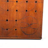 Antique Folk Art Fox and Geese Game Board with (Complete Set of) Hand-carved Pegs and Verse on Reverse