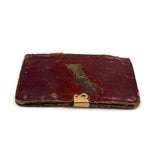 Surprise! c. Late 19th/Early 20th Century Memo Book Turned Stitched and Inked Pocket Chess Board with Celluloid Pieces