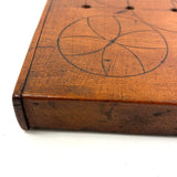 Antique Folk Art Fox and Geese Game Board with (Complete Set of) Hand-carved Pegs and Verse on Reverse