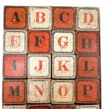 Complete C. 1870s Set of Hill's Spelling Blocks In Lower Half Wood Frame Box