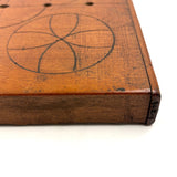 Antique Folk Art Fox and Geese Game Board with (Complete Set of) Hand-carved Pegs and Verse on Reverse