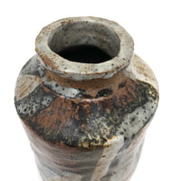 Satisfying Bottle Shaped Modernist Vase with Painterly Glazing