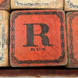 Complete C. 1870s Set of Hill's Spelling Blocks In Lower Half Wood Frame Box