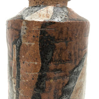 Satisfying Bottle Shaped Modernist Vase with Painterly Glazing
