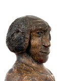 Wise Looking Man, Old Carved Burl Folk Art Bust