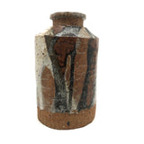 Satisfying Bottle Shaped Modernist Vase with Painterly Glazing