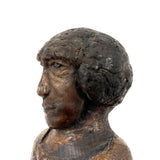 Wise Looking Man, Old Carved Burl Folk Art Bust