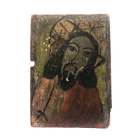 Expressionistic Mexican Folk Art Devotional Painting of Jesus on Wood Panel