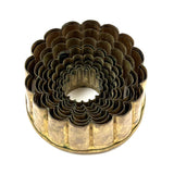 Satisfying Old Set of Brass, Scalloped Edge, Nesting Cookie/Pastry Cutters