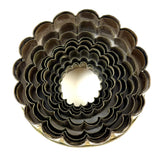 Satisfying Old Set of Brass, Scalloped Edge, Nesting Cookie/Pastry Cutters