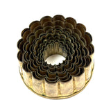 Satisfying Old Set of Brass, Scalloped Edge, Nesting Cookie/Pastry Cutters