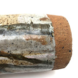 Satisfying Bottle Shaped Modernist Vase with Painterly Glazing