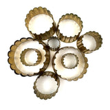 Satisfying Old Set of Brass, Scalloped Edge, Nesting Cookie/Pastry Cutters