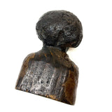 Wise Looking Man, Old Carved Burl Folk Art Bust