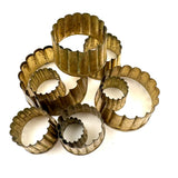 Satisfying Old Set of Brass, Scalloped Edge, Nesting Cookie/Pastry Cutters
