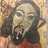 Expressionistic Mexican Folk Art Devotional Painting of Jesus on Wood Panel