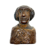 Wise Looking Man, Old Carved Burl Folk Art Bust