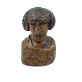 Wise Looking Man, Old Carved Burl Folk Art Bust