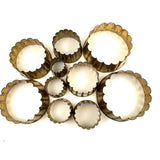 Satisfying Old Set of Brass, Scalloped Edge, Nesting Cookie/Pastry Cutters