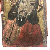 Expressionistic Mexican Folk Art Devotional Painting of Jesus on Wood Panel