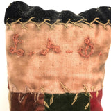 Large Monogrammed Boot Shaped Crazy Quilt Pin Cushion