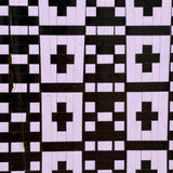 Lavender and Black, Finely Executed Antique Froebel Kindergarten Paper Weaving