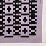 Lavender and Black, Finely Executed Antique Froebel Kindergarten Paper Weaving