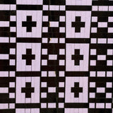 Lavender and Black, Finely Executed Antique Froebel Kindergarten Paper Weaving