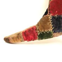 Large Monogrammed Boot Shaped Crazy Quilt Pin Cushion
