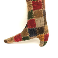 Large Monogrammed Boot Shaped Crazy Quilt Pin Cushion