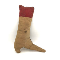Large Monogrammed Boot Shaped Crazy Quilt Pin Cushion