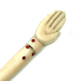 Open Hand, Wonderful  19th Century Carved Bone Bodkin