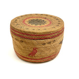 Beautiful Antique Macah Beargrass and Cedar Bark Basket with Birds and Sun