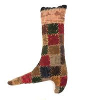 Large Monogrammed Boot Shaped Crazy Quilt Pin Cushion