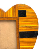 Heart Shaped Tramp Art Match Stick Standing Frame with Glass