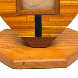 Heart Shaped Tramp Art Match Stick Standing Frame with Glass