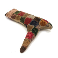 Large Monogrammed Boot Shaped Crazy Quilt Pin Cushion
