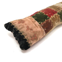Large Monogrammed Boot Shaped Crazy Quilt Pin Cushion