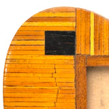 Heart Shaped Tramp Art Match Stick Standing Frame with Glass