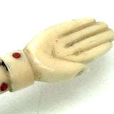 Open Hand, Wonderful  19th Century Carved Bone Bodkin