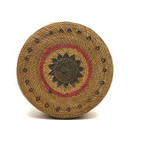 Beautiful Antique Macah Beargrass and Cedar Bark Basket with Birds and Sun