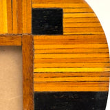 Heart Shaped Tramp Art Match Stick Standing Frame with Glass