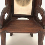 Carved Folk Art Chair with Picture Frame Back