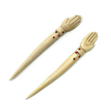 Open Hand, Wonderful  19th Century Carved Bone Bodkin