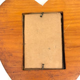 Heart Shaped Tramp Art Match Stick Standing Frame with Glass