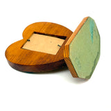 Heart Shaped Tramp Art Match Stick Standing Frame with Glass