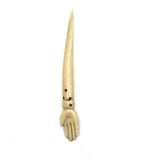Open Hand, Wonderful  19th Century Carved Bone Bodkin